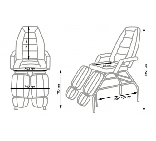 Педикюрное кресло СП Люкс с поддоном