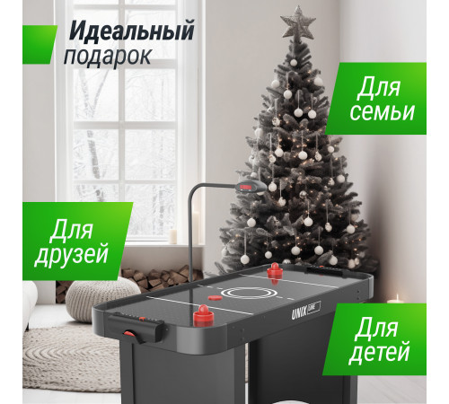 Игровой стол UNIX Line Аэрохоккей (142х64 cм) Black