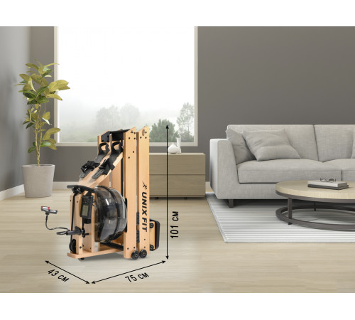 Гребной тренажер UNIX Fit Wood Rower Light