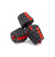 Гантели гексагональные разборные с грифом, 30 кг. (2 шт. х 15 кг.) VictoryFit VF-DН300