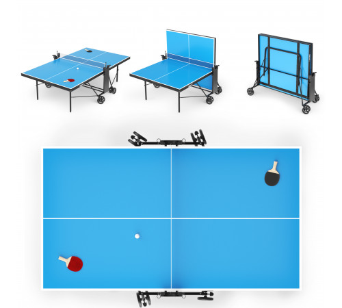 Теннисный стол UNIX Line Compact indoor 18mm MDF (Blue)