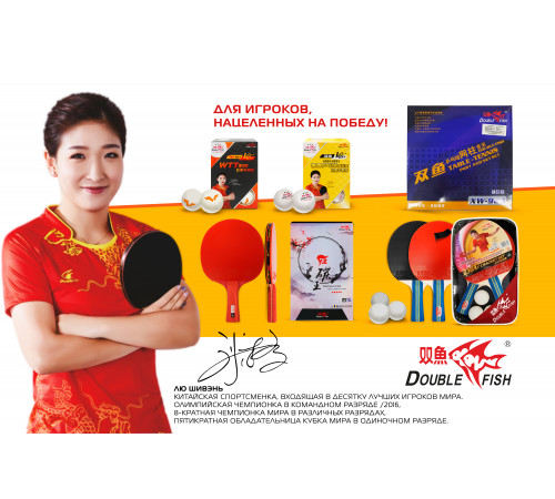 Набор для н/т Double Fish 2 ракетки и 3 мяча (236А)